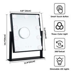 BWLLNI black Hollywood makeup mirror adds elegant decor to your dressing area.