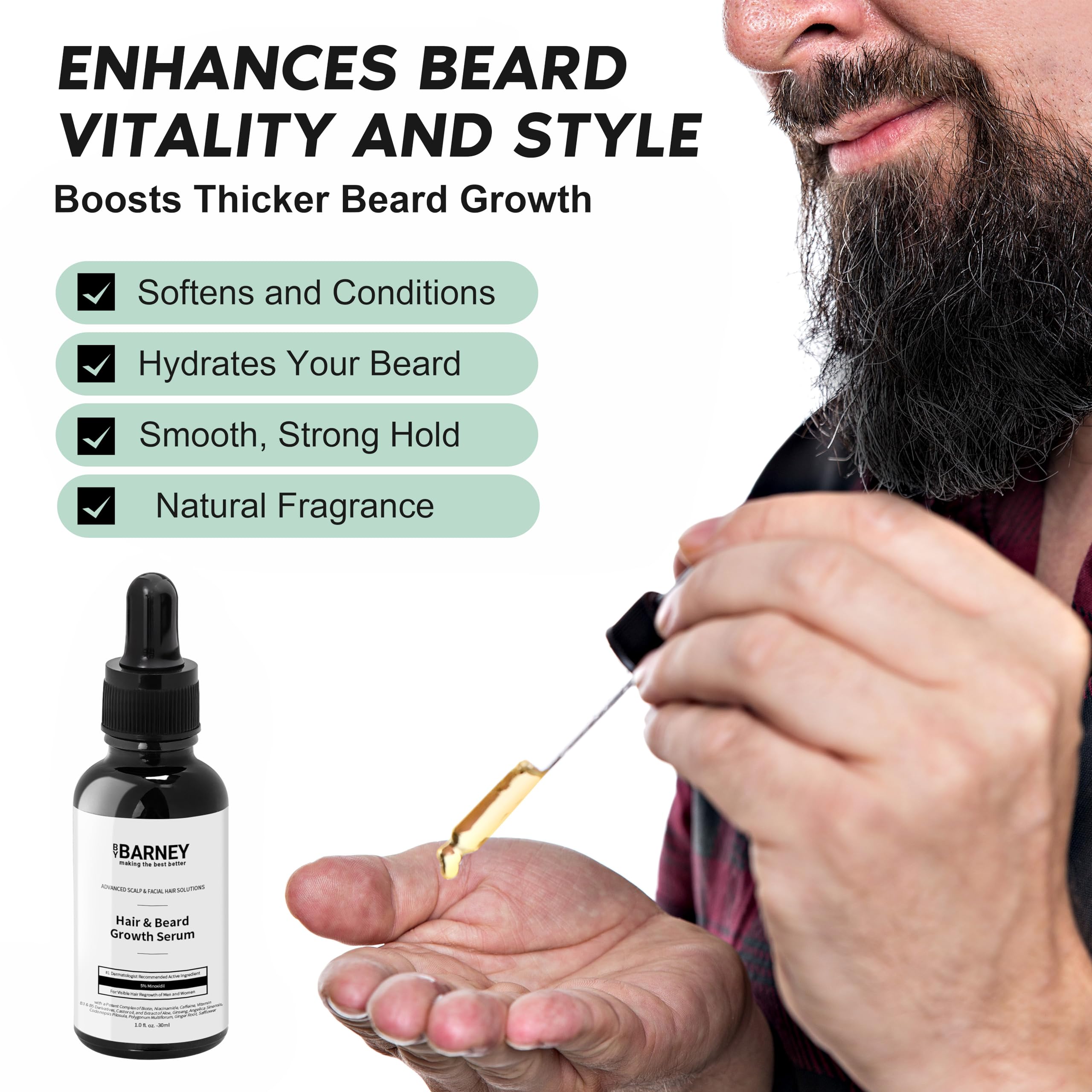 BY BARNEY Packaging details show natural extracts and clinical-grade ingredients.