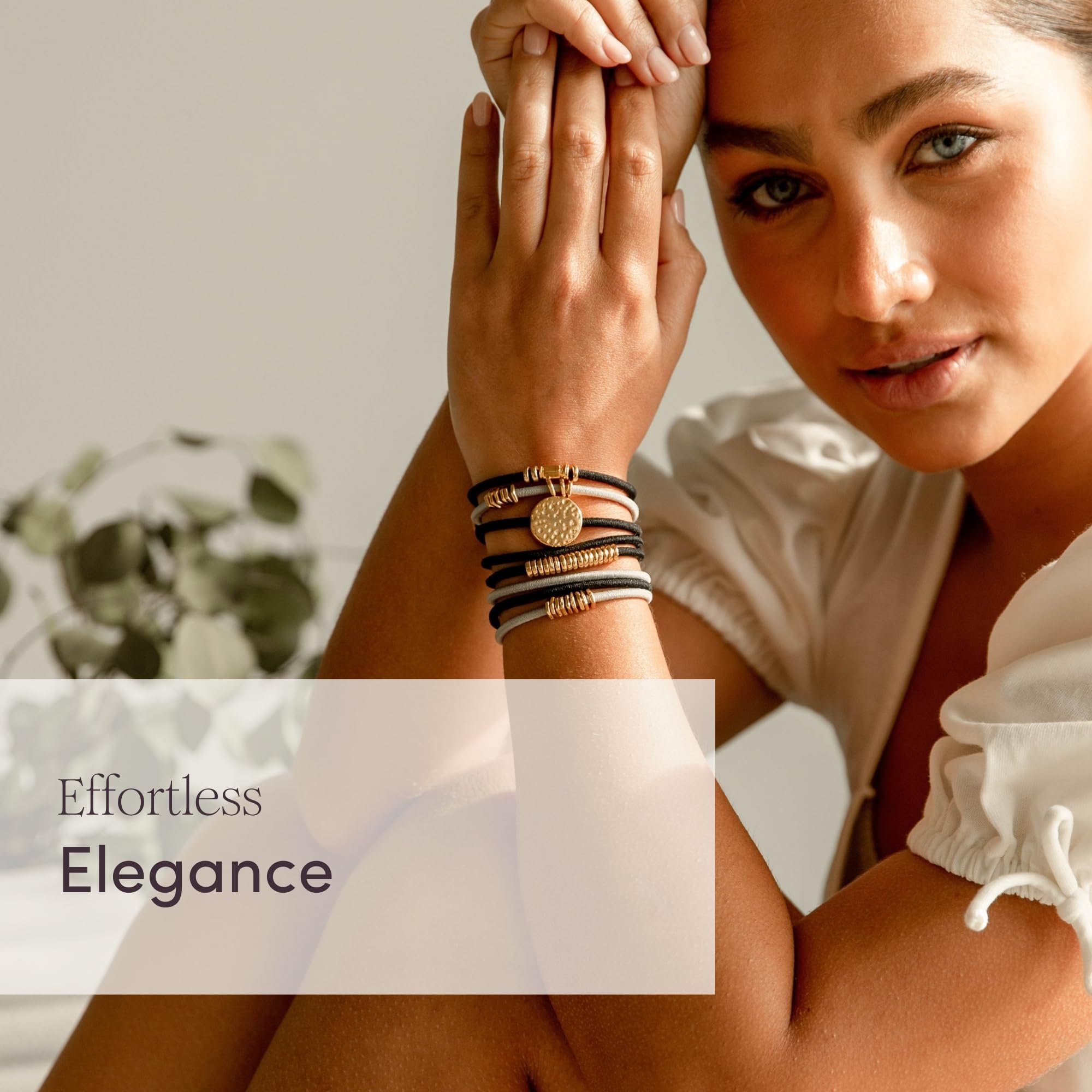 By Lilla bracelet hair tie limestone in luxe packaging for gifting