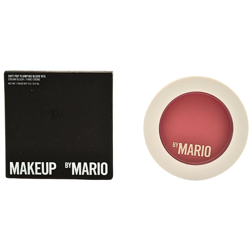 BY MARIO Soft Pop Plumping Blush Veil swatch on cheek for a lit-from-within glow