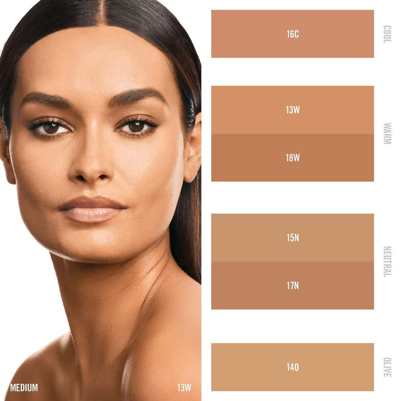 BY MARIO SurrealSkin 16C texture swatch demonstrates sheer-to-buildable coverage.