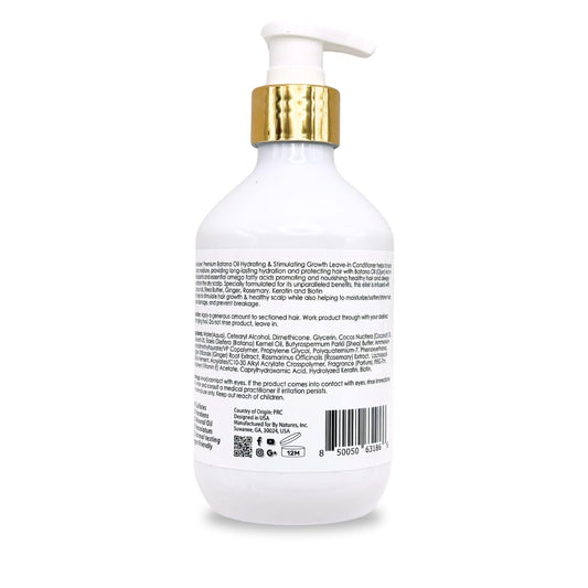 By Natures Batana Oil Leave-In Conditioner application showing lightweight moisture and frizz control.