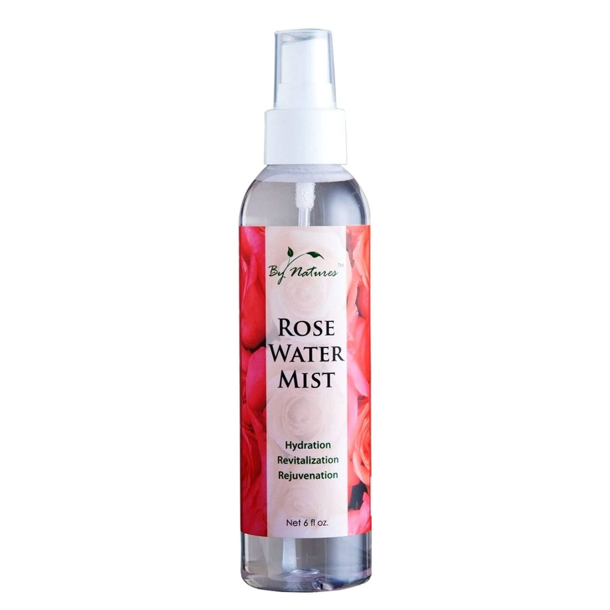 By Natures Rose Water Mist bottle spray for refreshing hydration and makeup setting