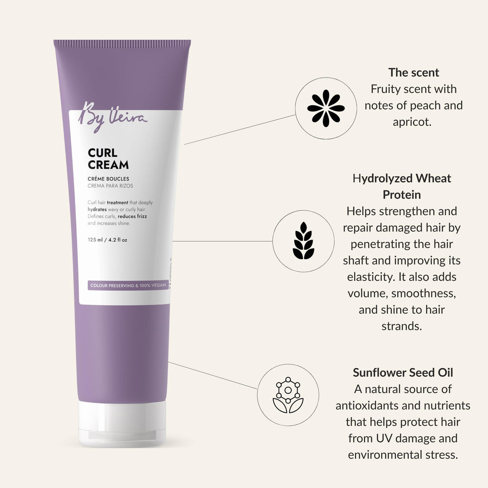 Styled curls with By Veira Curl Cream exhibit strong frizz control and bounce.