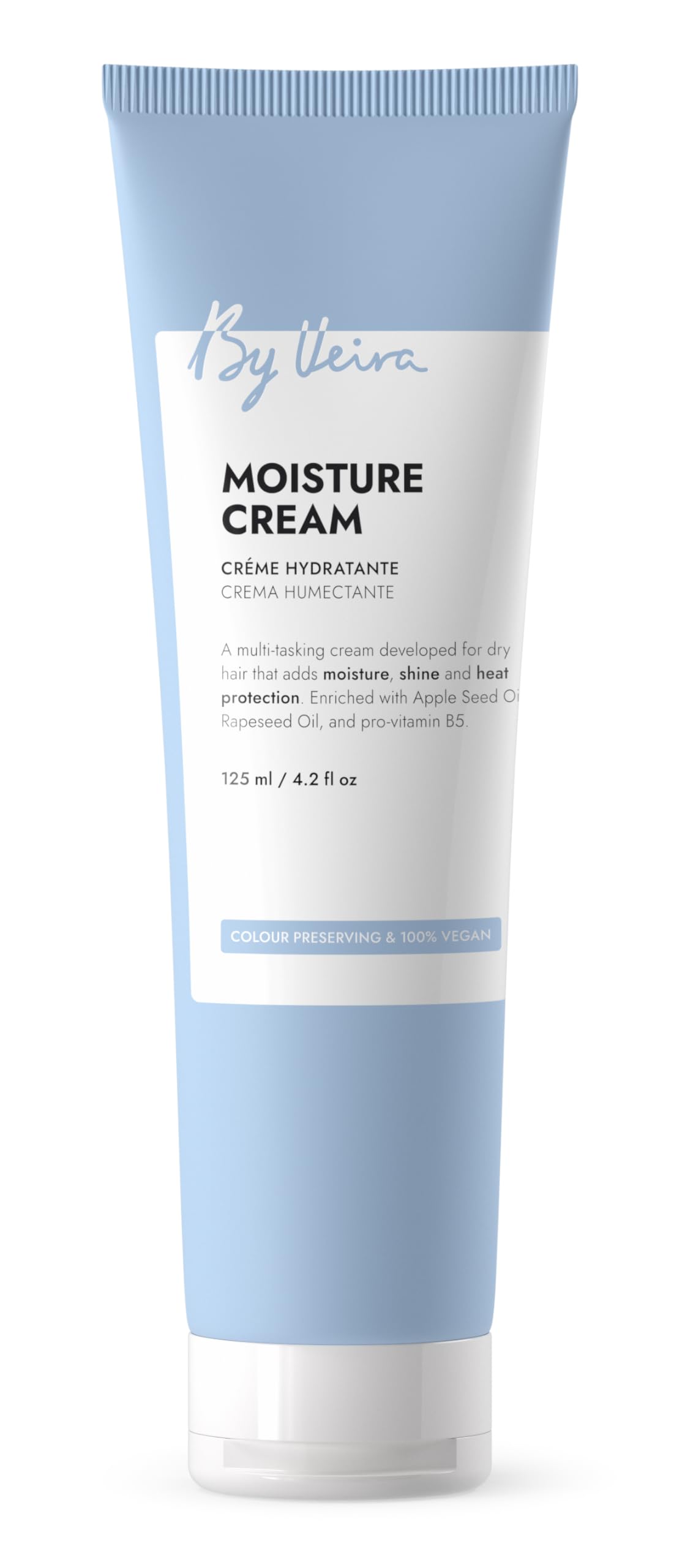 By Veira Moisture Cream jar close-up showing creamy texture for dry, frizzy hair hydration