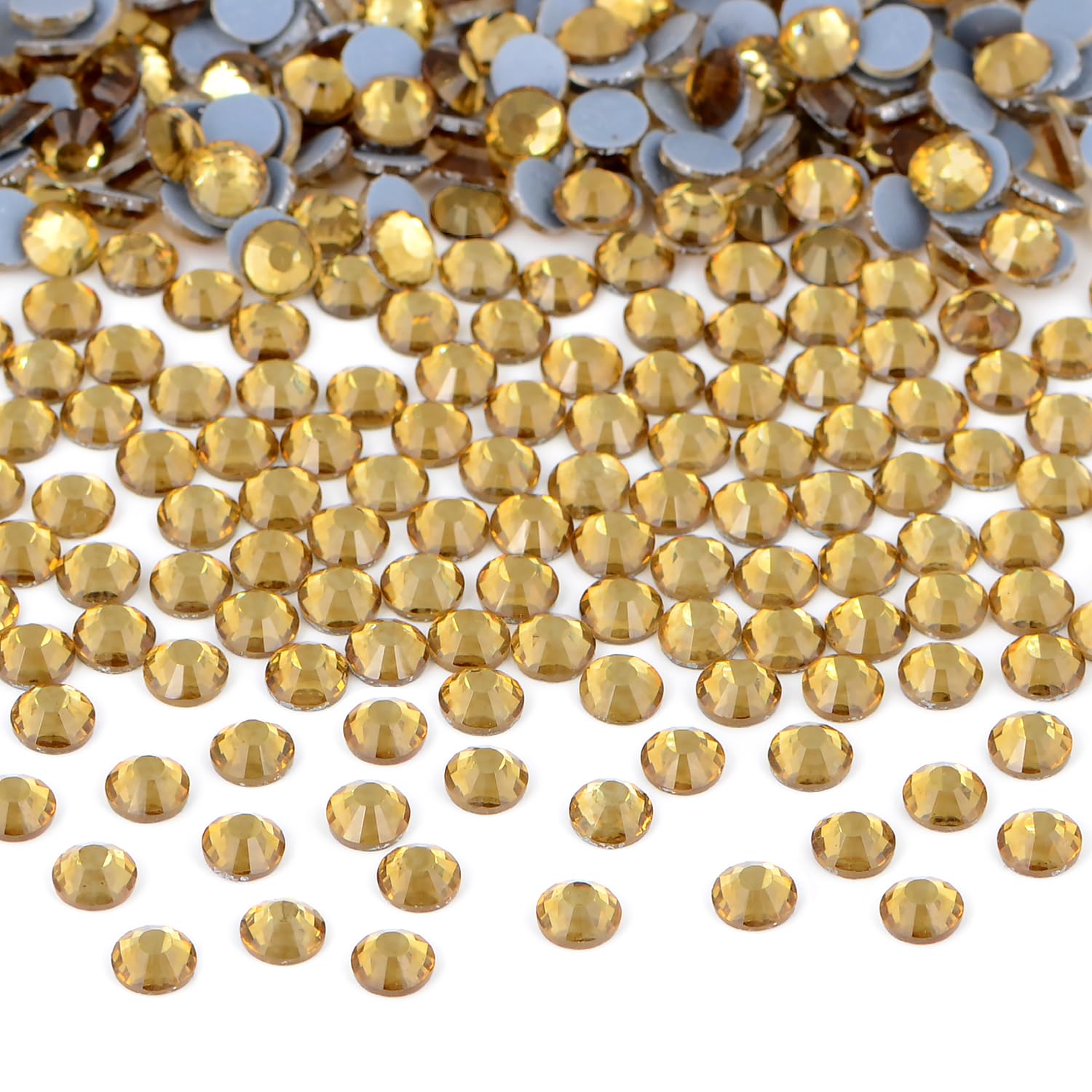 Bymitel hotfix crystal rhinestones Lt. Topaz sparkle in a bulk pack for crafts and DIY projects