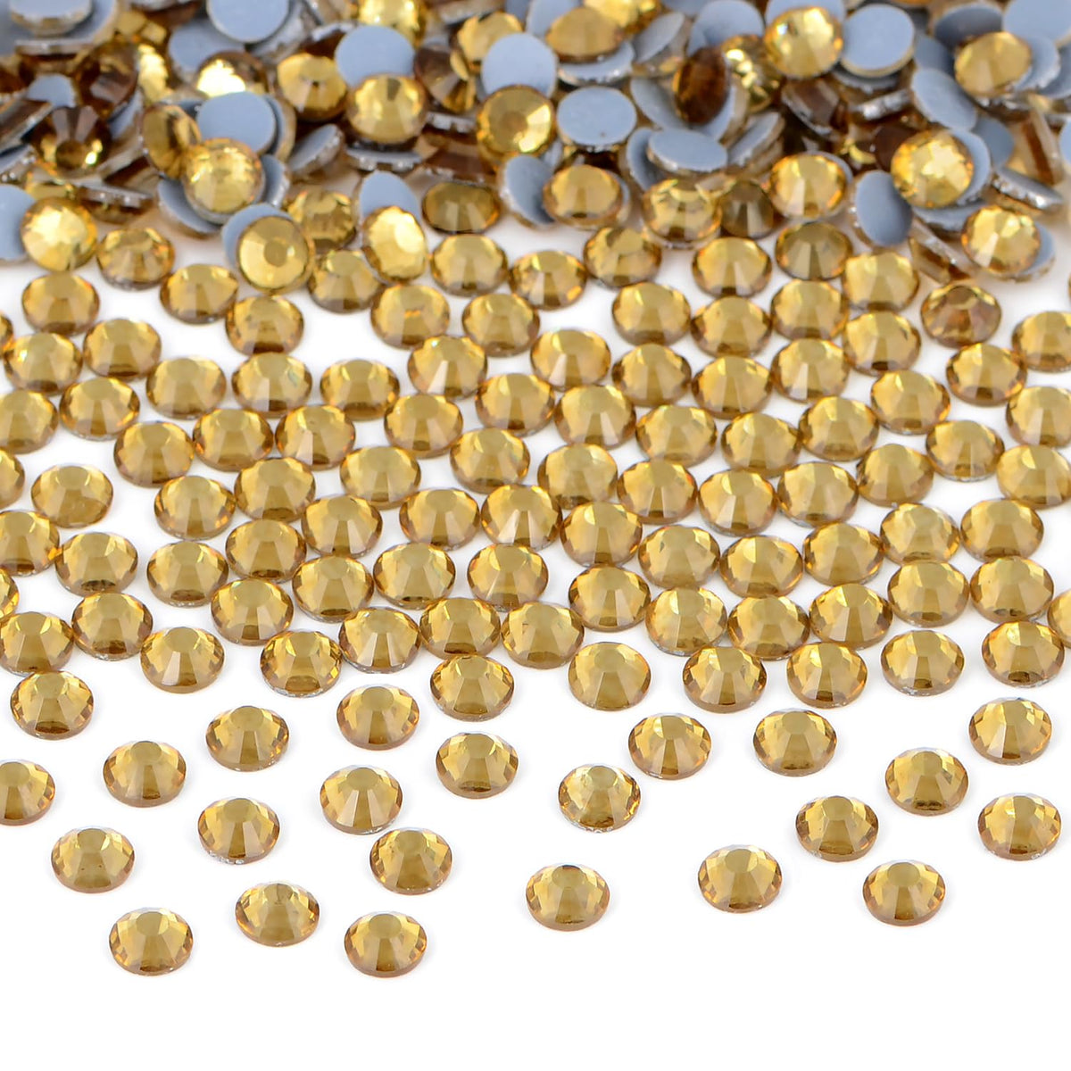 Bymitel hotfix crystal rhinestones Lt. Topaz sparkle in a bulk pack for crafts and DIY projects