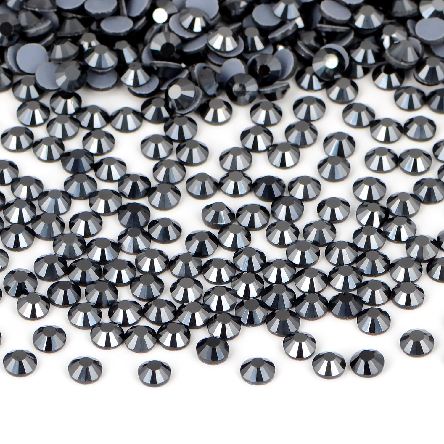 Bymitel hotfix rhinestones SS20 4.8mm Jet Hematite for DIY jewelry making and crafts.