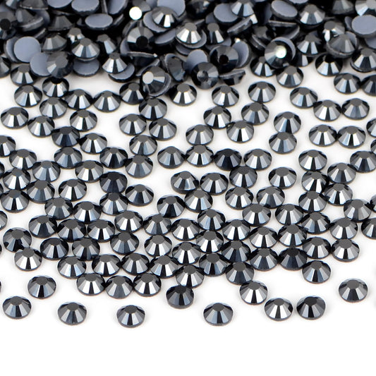 Bymitel hotfix rhinestones SS20 4.8mm Jet Hematite for DIY jewelry making and crafts.