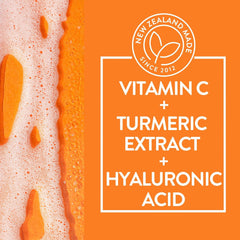 By Nature Turmeric Energy Skin Boost revives tired skin during cleansing.