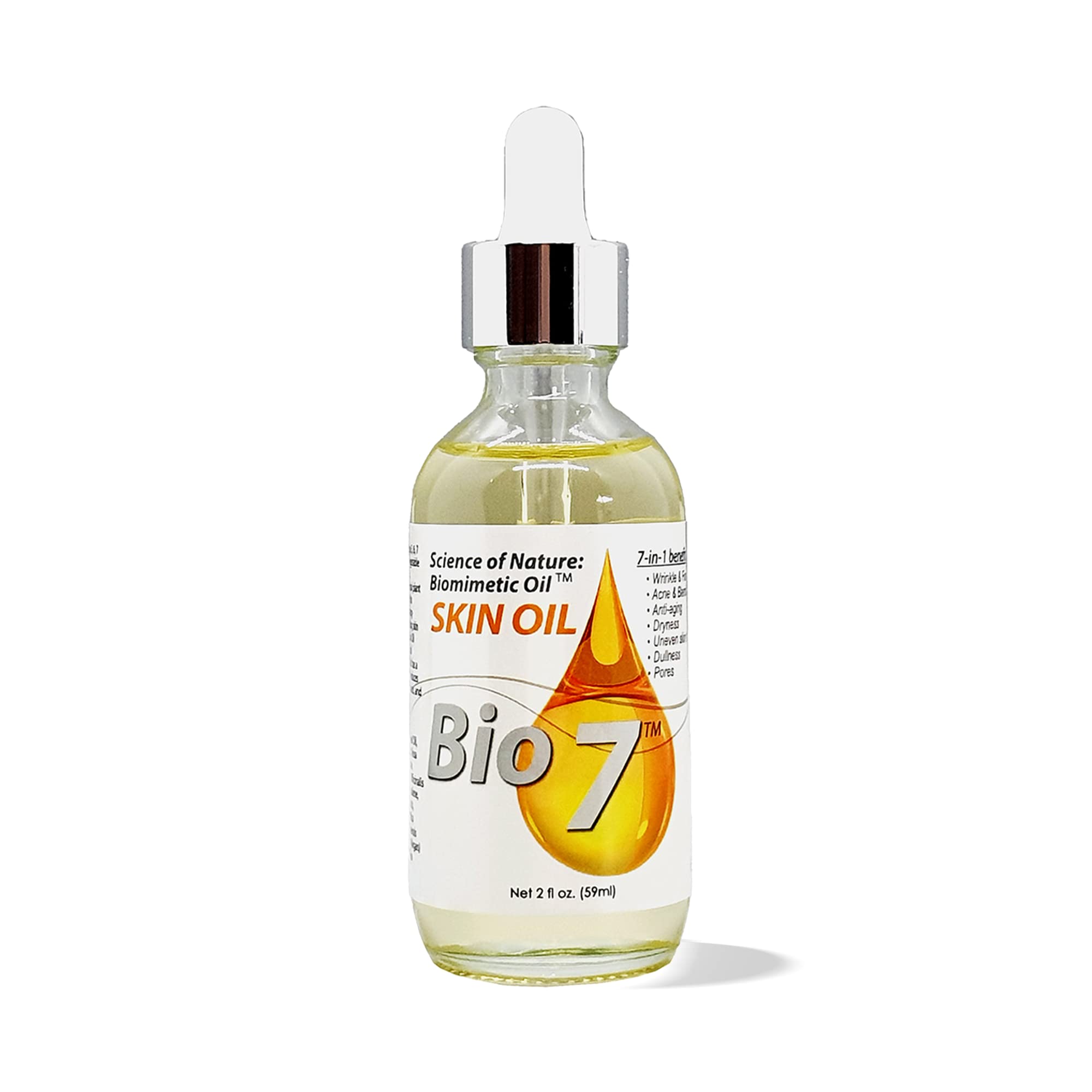 By Natures Bio7 Skin Oil bottle with rosehip and baobab blend for radiant skin