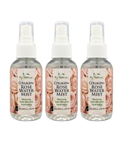 By Natures Collagen Rose Water Mist travel-size bottle for refreshed, balanced skin.