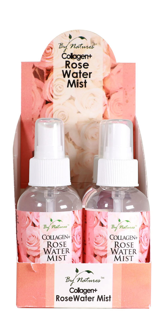 By Natures Collagen Rose Water Mist pack of 3, ideal on-the-go skincare ritual.
