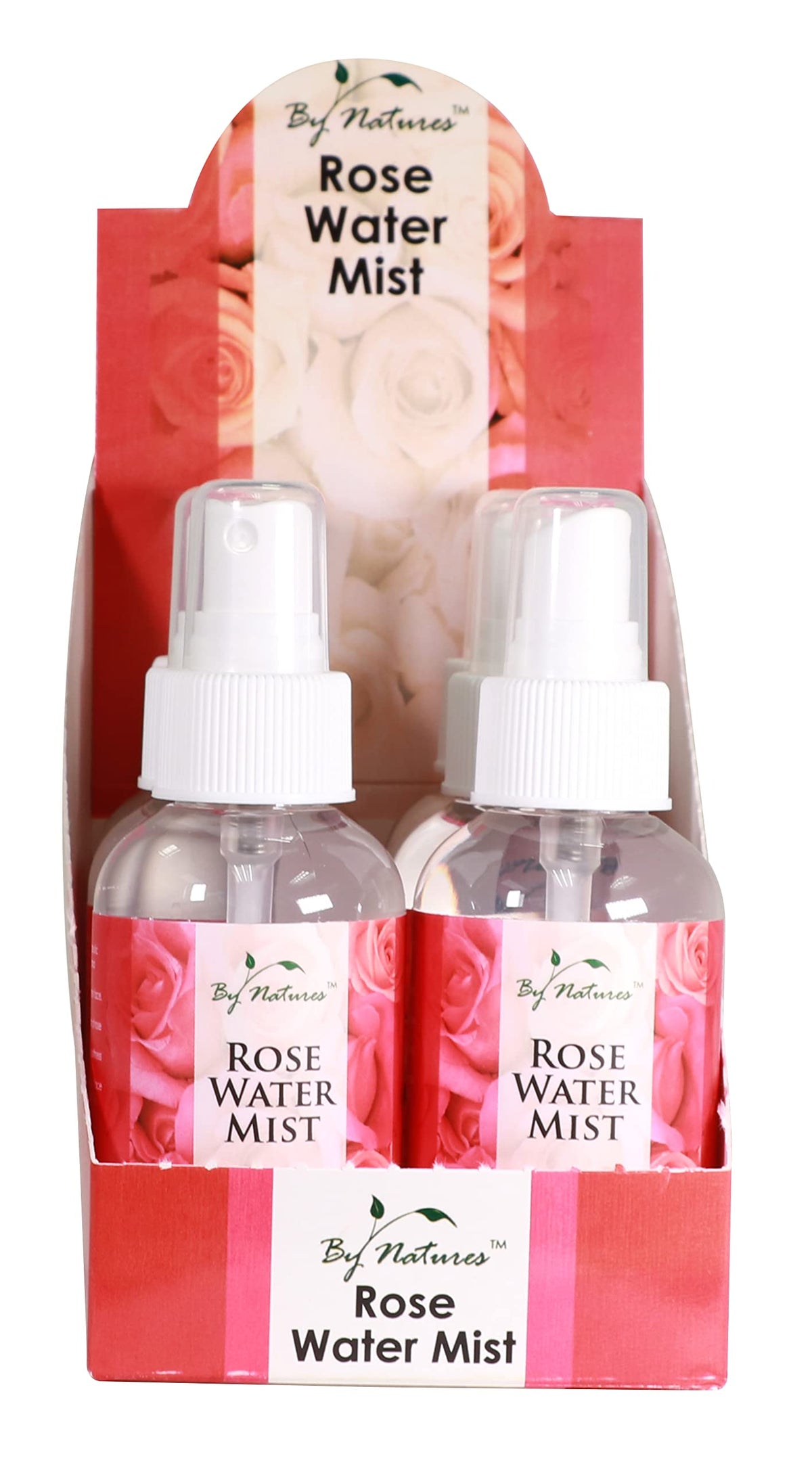 By Natures rose water mist travel size bottle for facial hydration and body refreshment
