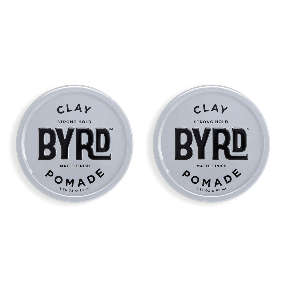 BYRD Hair Clay Pomade 2-Pack pack shot highlighting strong hold and ultra-matte finish.
