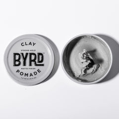 BYRD Hair Clay Pomade 2-Pack quiff and slick-back style example.