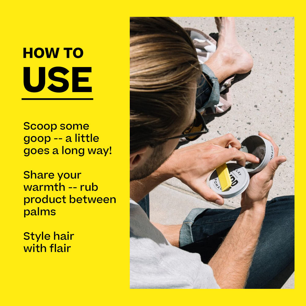 BYRD Hair Clay Pomade 2-Pack jar texture shows pliable clay for easy styling.