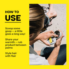 BYRD Hair Clay Pomade 2-Pack jar texture shows pliable clay for easy styling.