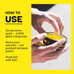 BYRD Slick Pomade 2-pack being applied with hands for shaping