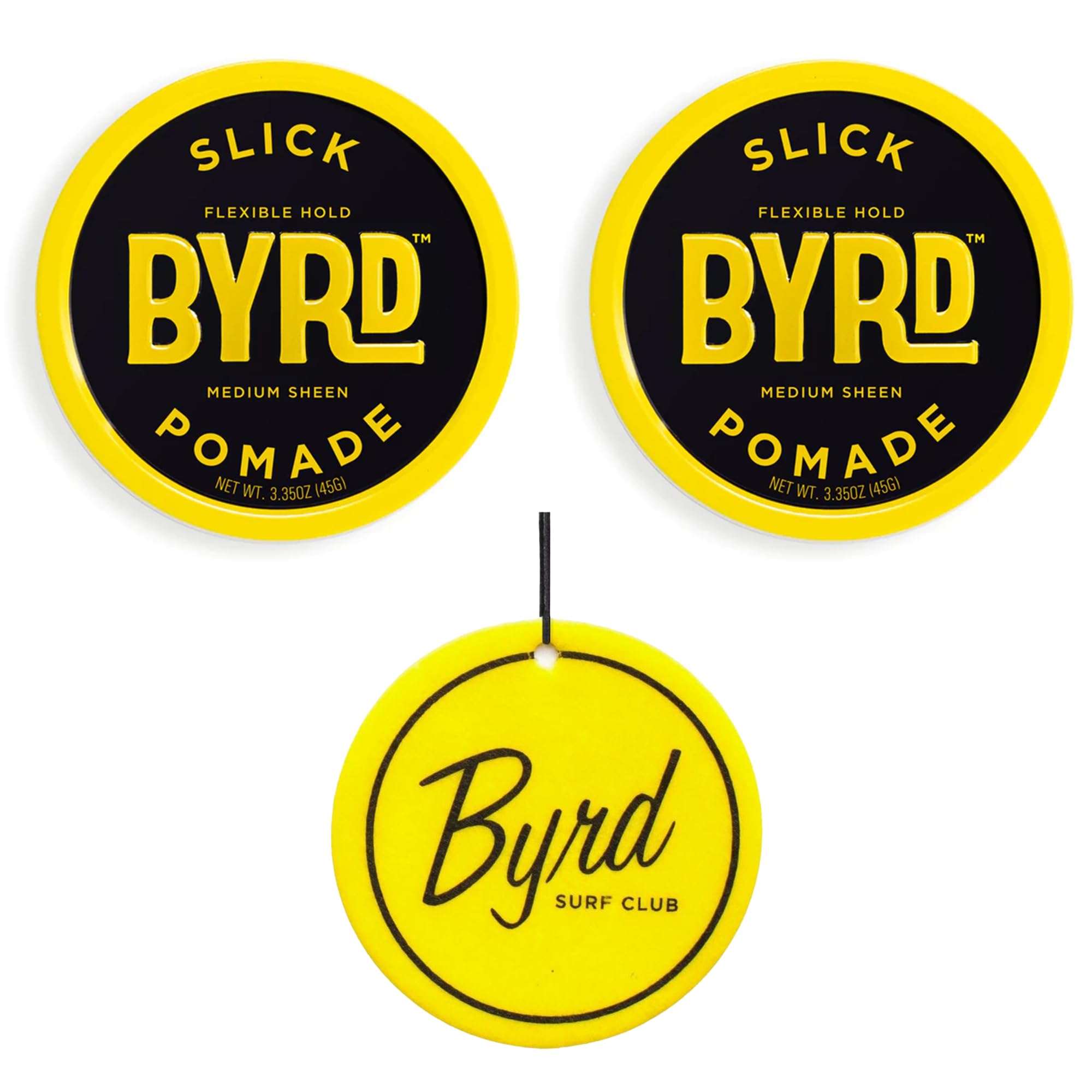 BYRD Hairdo Slick Pomade 2-pack front view for flexible styling options