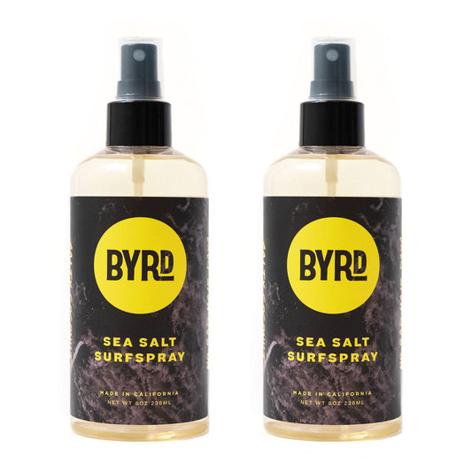 BYRD Sea Salt Surfspray bottle on shelf delivers beachy texture and shine