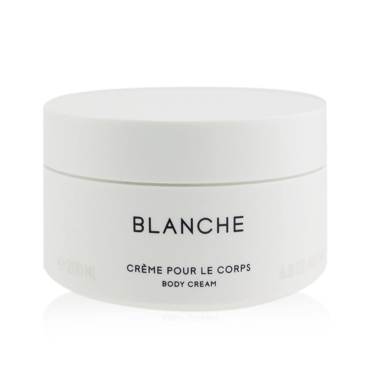 Byredo Blanche Body Cream bottle highlighting hydrating formula for daily use.