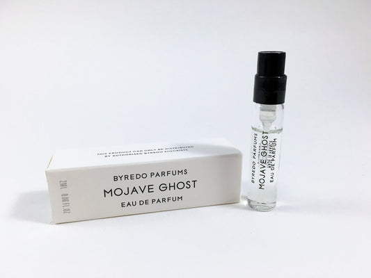 Byredo Mojave Ghost sample spray for on-the-go fragrance exploration and discovery.