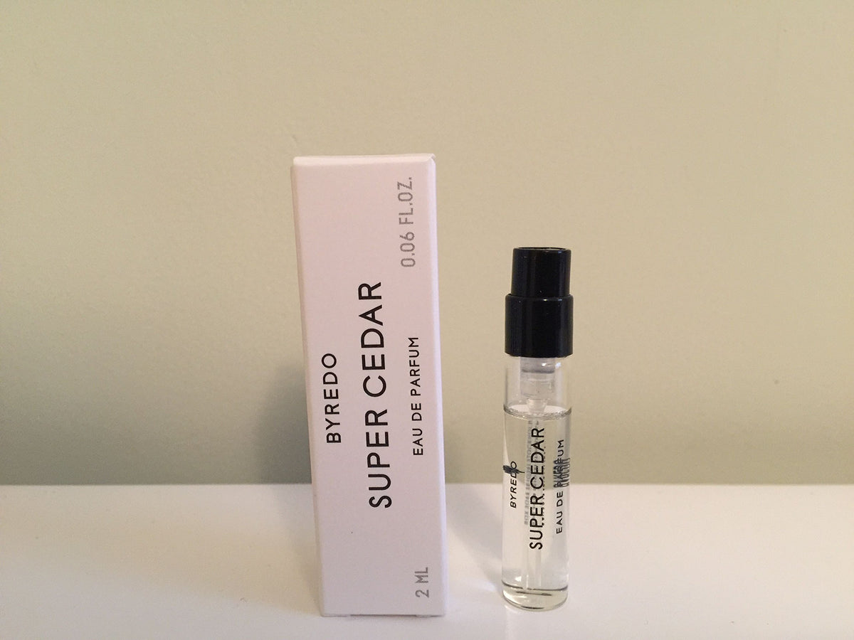 Byredo Super Cedar travel-size bottle for on-the-go freshness.