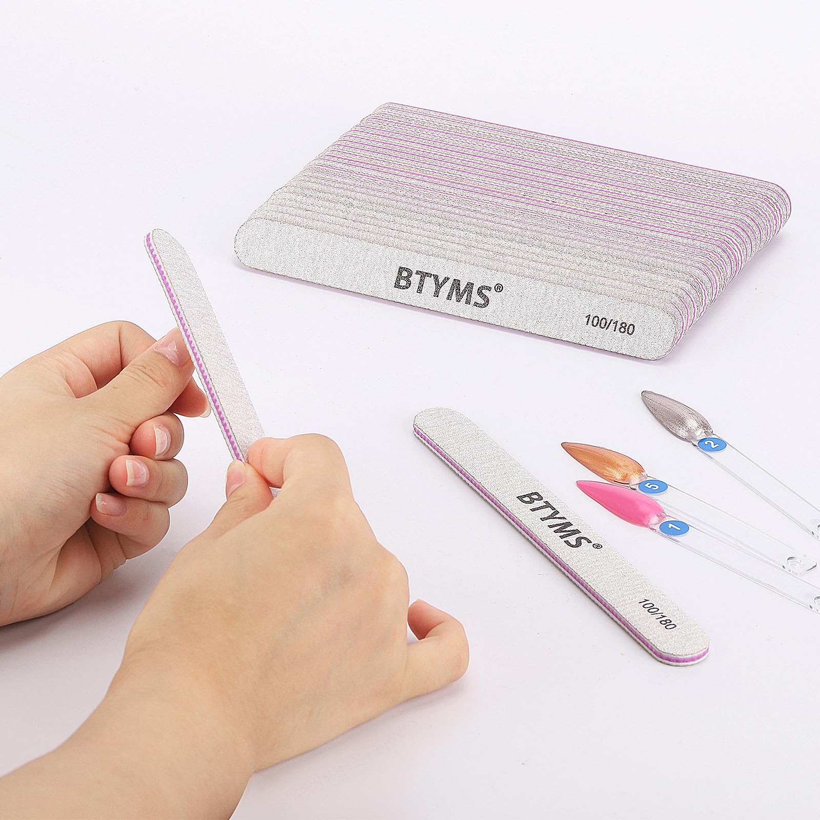 BTYMS 100-count set for natural and artificial nails in salons