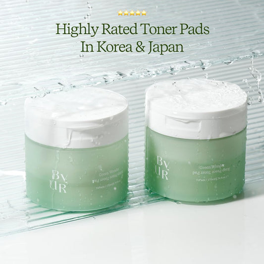 ByUR Green Wonder toner pad soaked in hydrating essence for daily use.