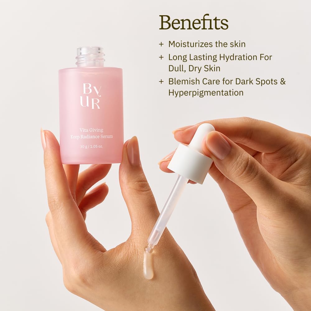 ByUR Vita Giving Keep Radiance Serum ingredients close-up with Hyaluronic Acid complex