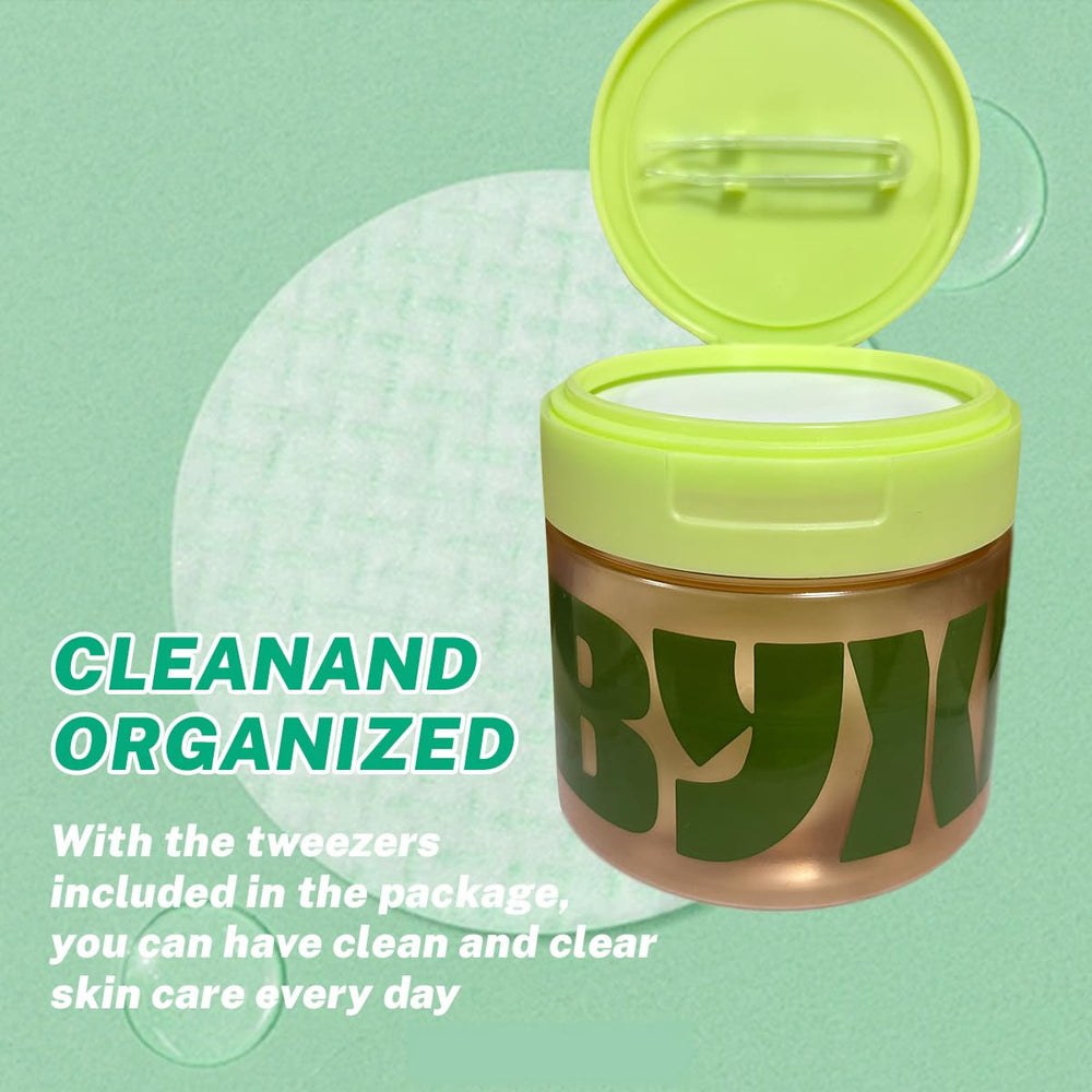 BYXE Snail Mucin pads dual-texture detail for gentle exfoliation and absorption.