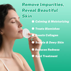 BYXE Snail Mucin pads soothing-side image showcasing calming patting after use.