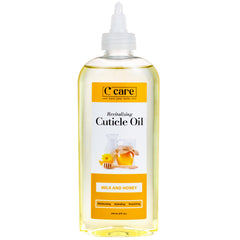 C CARE Milk and Honey Cuticle Oil bottle closeup for premium spa-like care.