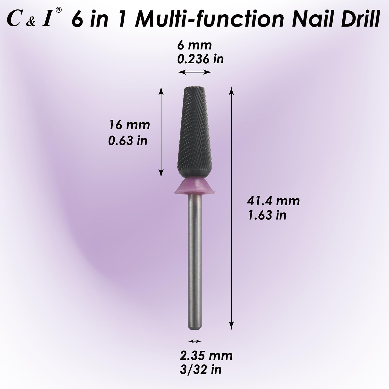 C & I drill head measures 0.236 inch diameter for accuracy.
