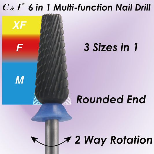 C & I Nail Drill Bit with rounded end protects nails during long art.