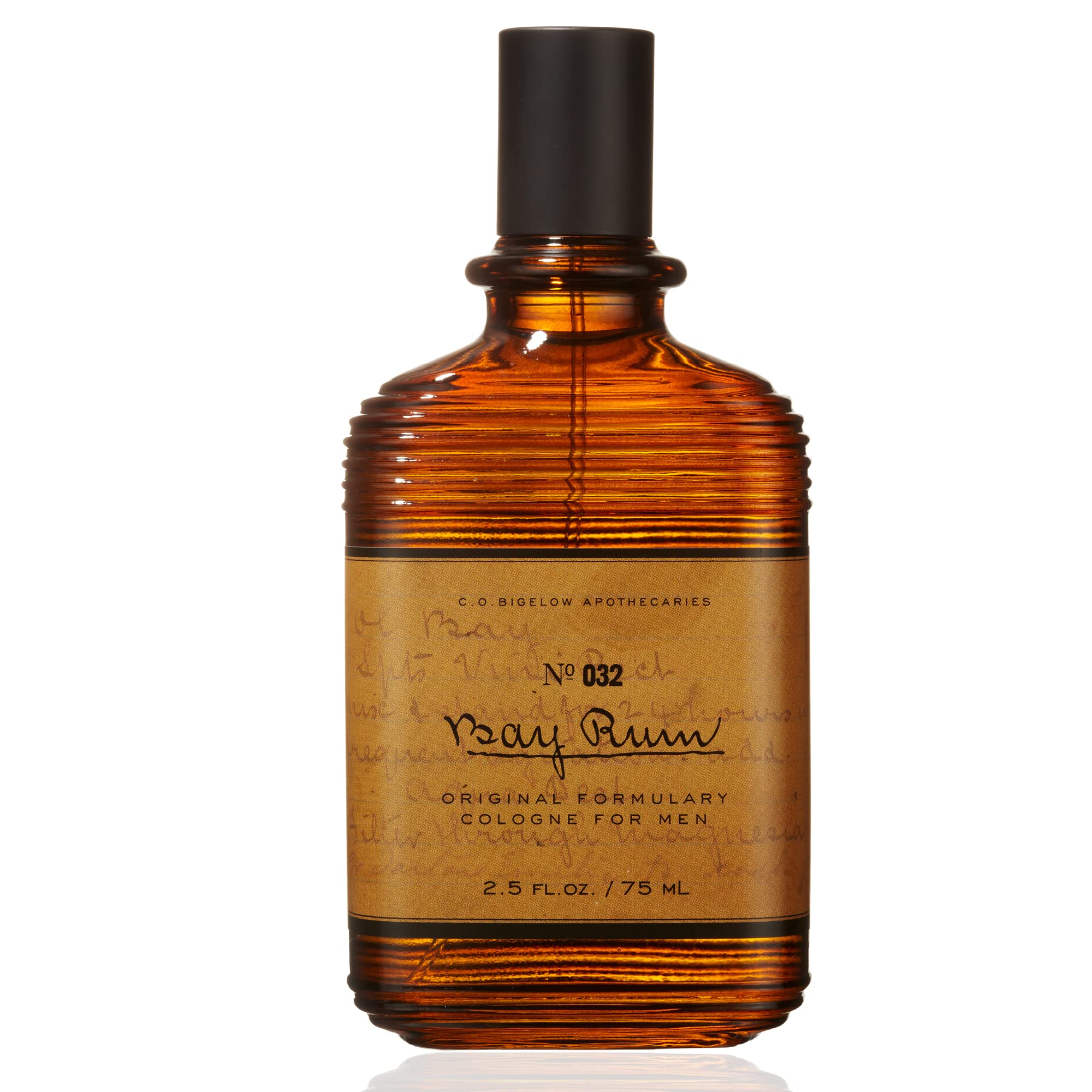 C.O. Bigelow Bay Rum Cologne bottle front view highlights a long-lasting masculine fragrance