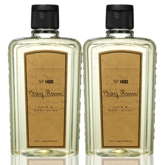 C.O. Bigelow Bay Rum hair and body wash bottle enabling easy 2-in-1 cleansing.