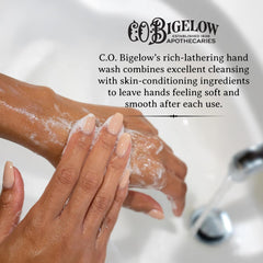 C.O. Bigelow Bergamot Hand Wash ingredients panel highlights shea and aloe.