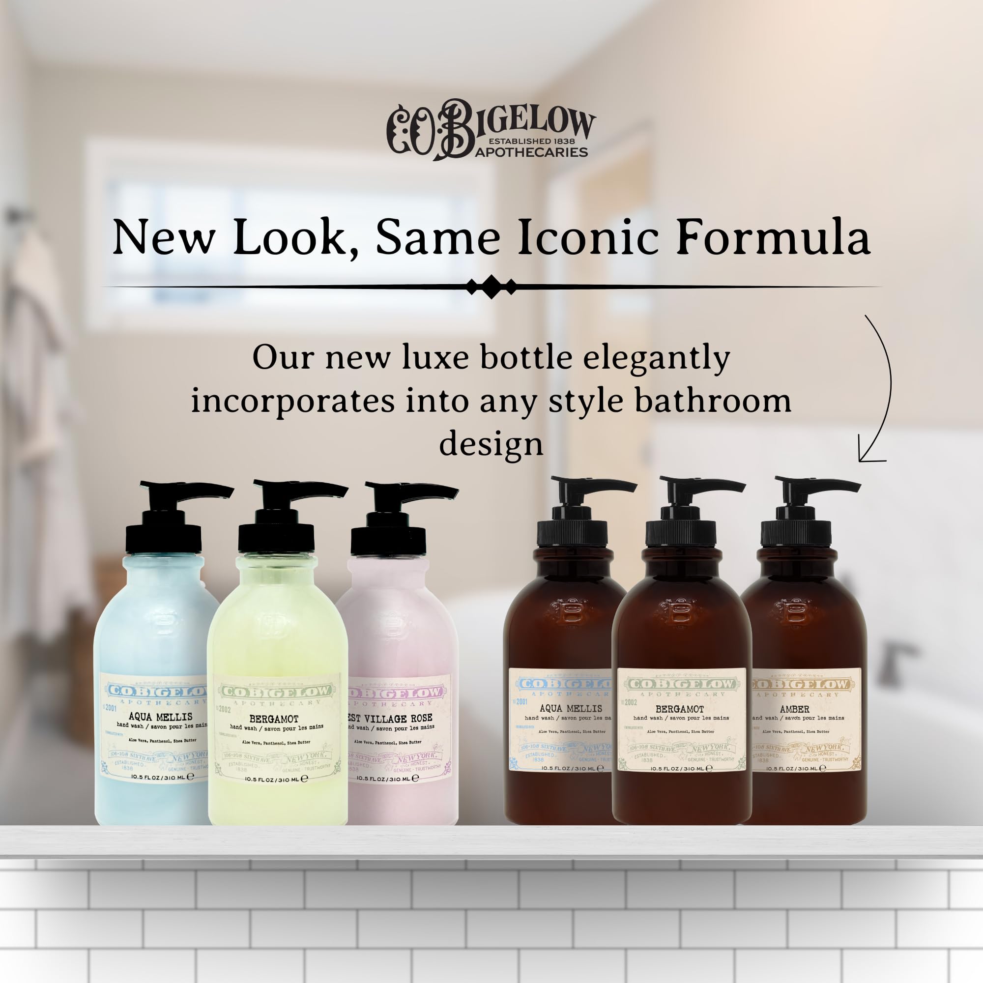 C.O. Bigelow Bergamot Hand Wash pump-dispense for easy cleansing.