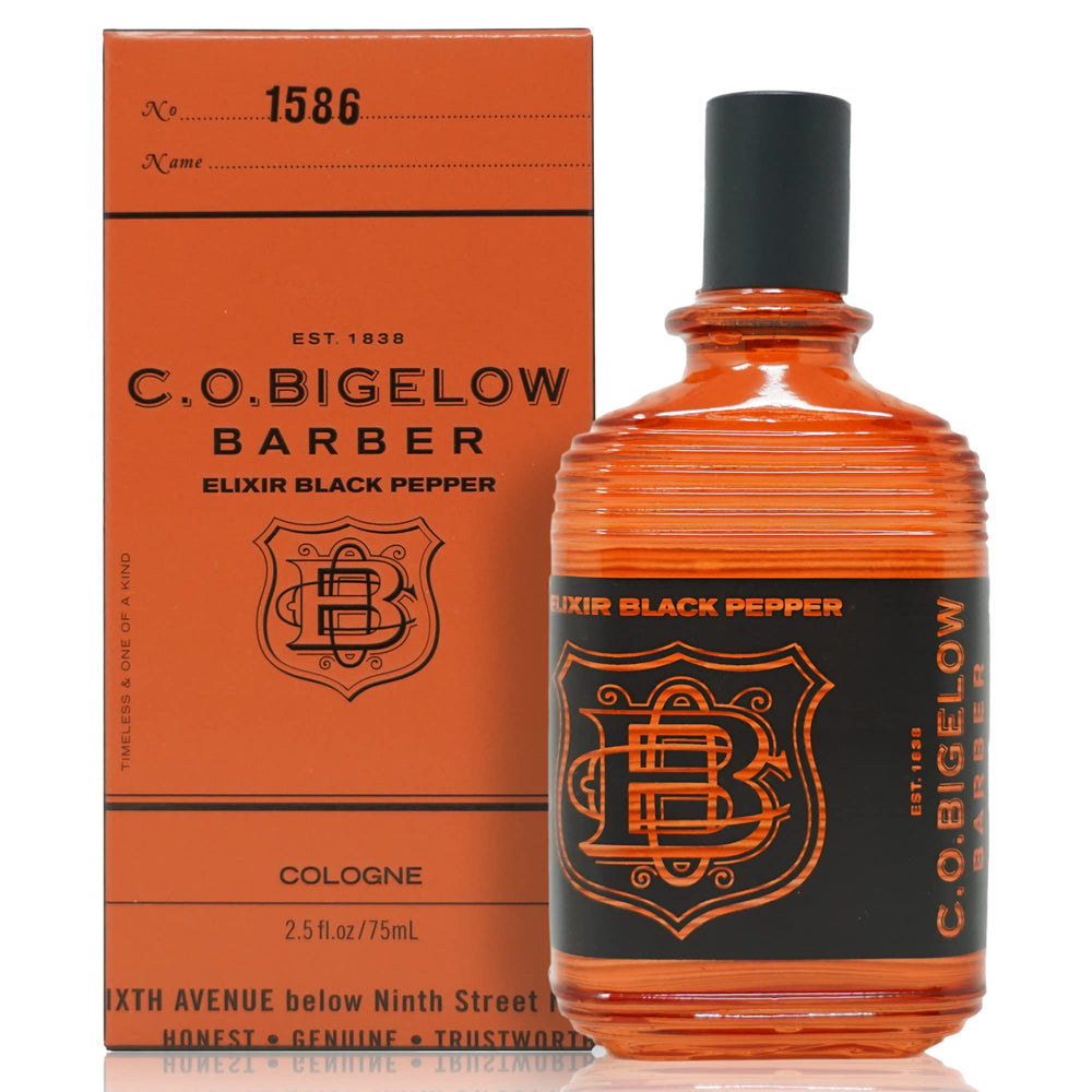 C. O. Bigelow Elixir Black Pepper bottle with a bold, lasting scent.