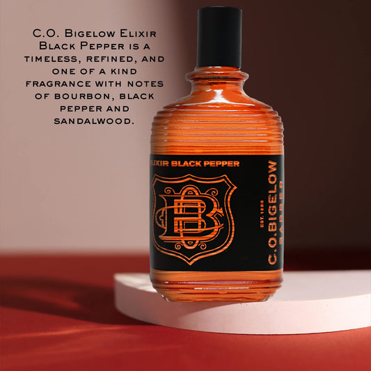 C. O. Bigelow Elixir Black Pepper gift box signaling premium gifting.