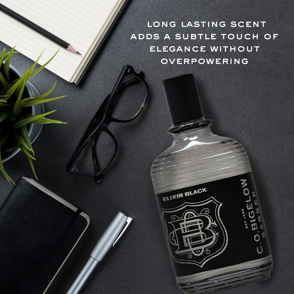Spray-action shot demonstrates easy application of Elixir Black.
