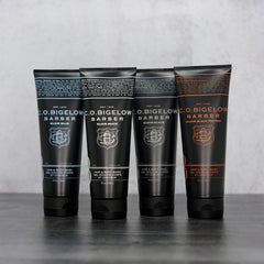 C.O. Bigelow Elixir Blue packaging flatlay highlights vegan, cruelty-free formula