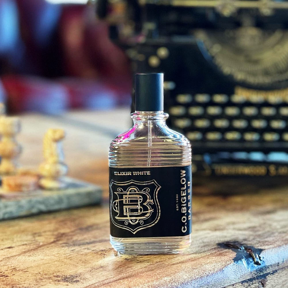 C.O. Bigelow Elixir White citrus and pepper spice note visual cue