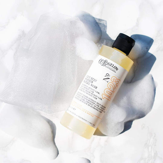 C.O. Bigelow foaming facial wash citrus lather for daily refreshing cleanse.