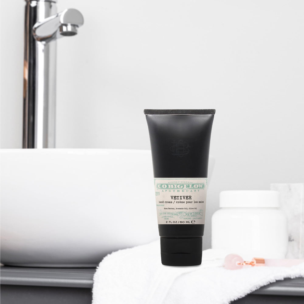 Close-up of Vetiver cream texture from C.O. Bigelow for silky hands.