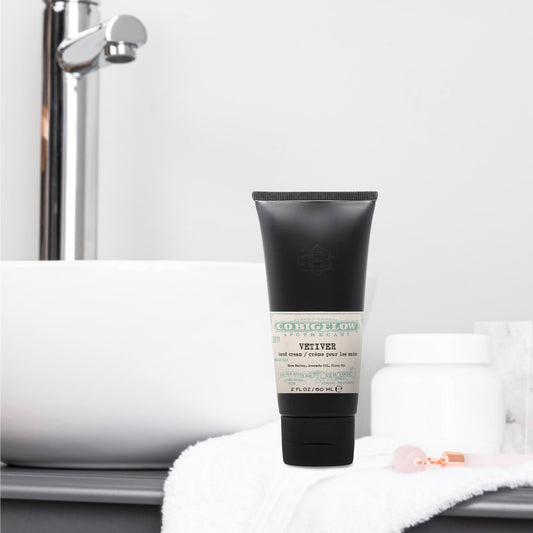 Close-up of Vetiver cream texture from C.O. Bigelow for silky hands.