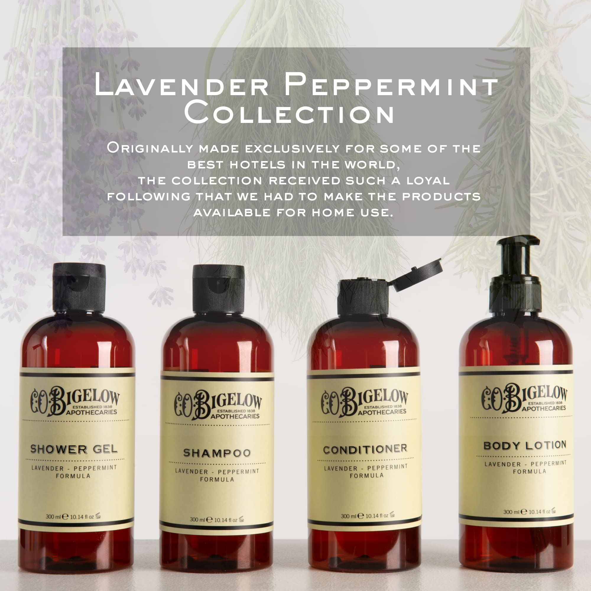 C.O. Bigelow Lavender Peppermint Conditioner aroma conveys calming lavender and peppermint scent
