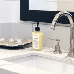 Kitchen sink setup with C. O. Bigelow lemon hand wash for easy hand cleansing